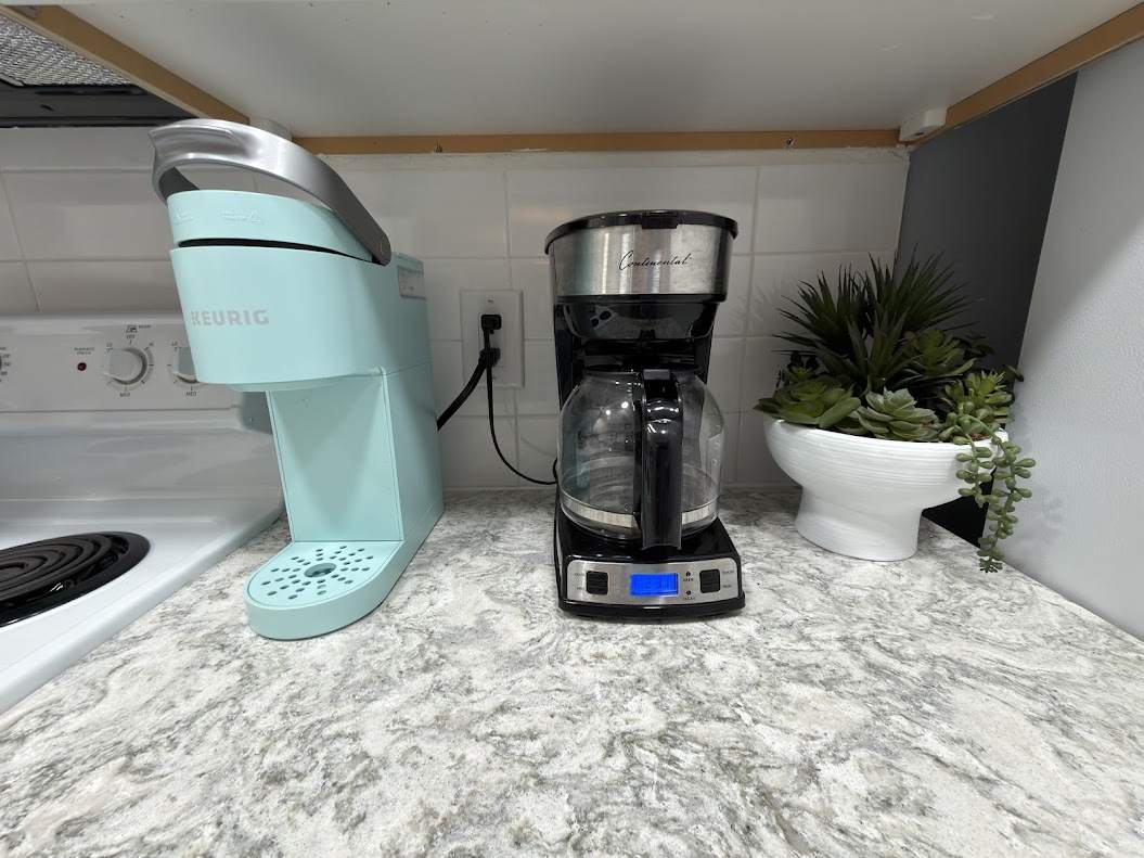 Coffee station with Keurig and drip brewer